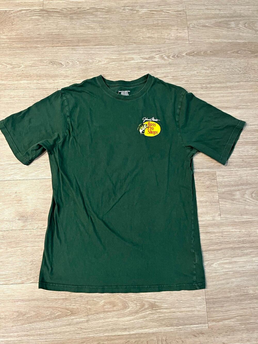 Bass Pro Shops Johnny Morris Men’s S Green Short Sleeve Crew Neck Tee 0018